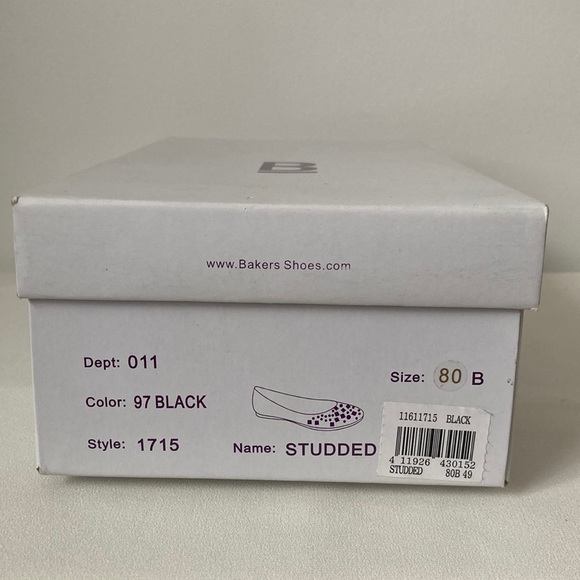 Bakers Black Studded Flats - Picture 10 of 10